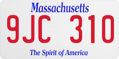 MA license plate 9JC310
