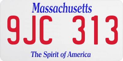MA license plate 9JC313