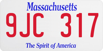 MA license plate 9JC317