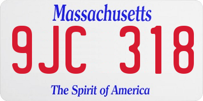 MA license plate 9JC318