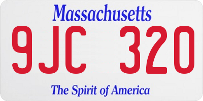 MA license plate 9JC320