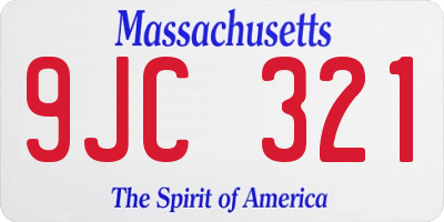 MA license plate 9JC321