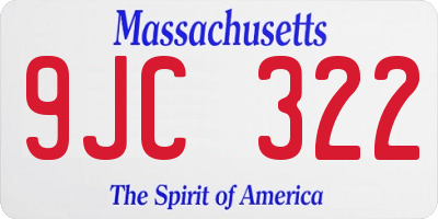 MA license plate 9JC322