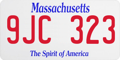 MA license plate 9JC323