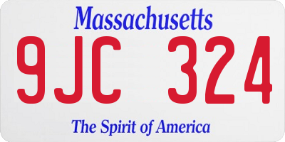 MA license plate 9JC324
