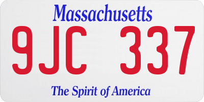 MA license plate 9JC337