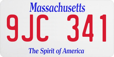 MA license plate 9JC341