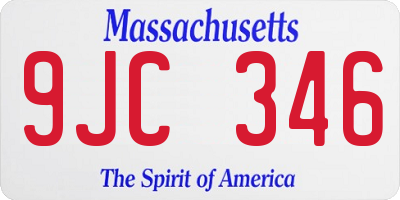 MA license plate 9JC346