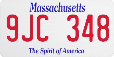MA license plate 9JC348