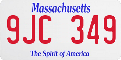 MA license plate 9JC349