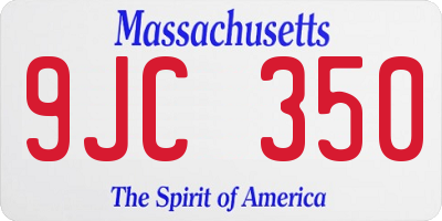 MA license plate 9JC350