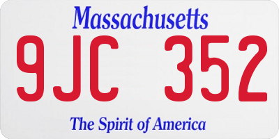 MA license plate 9JC352