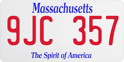 MA license plate 9JC357