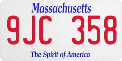 MA license plate 9JC358
