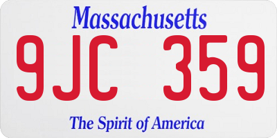MA license plate 9JC359
