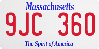 MA license plate 9JC360