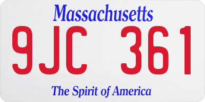 MA license plate 9JC361