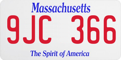 MA license plate 9JC366