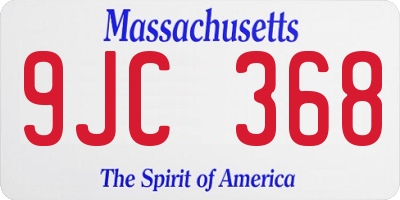 MA license plate 9JC368