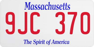 MA license plate 9JC370