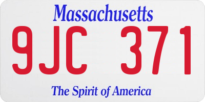 MA license plate 9JC371