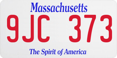 MA license plate 9JC373