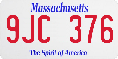 MA license plate 9JC376