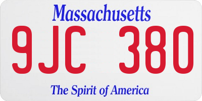 MA license plate 9JC380