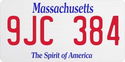 MA license plate 9JC384