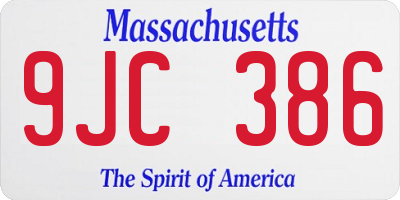MA license plate 9JC386