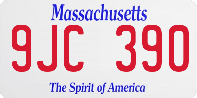 MA license plate 9JC390