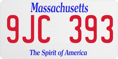 MA license plate 9JC393