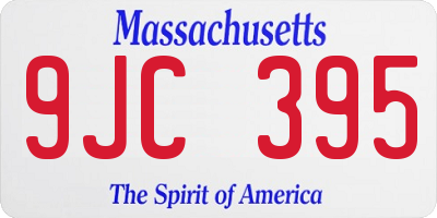 MA license plate 9JC395