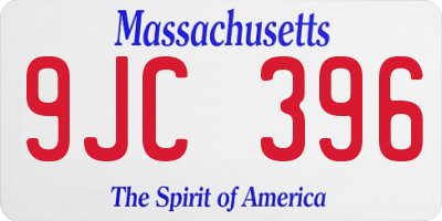 MA license plate 9JC396