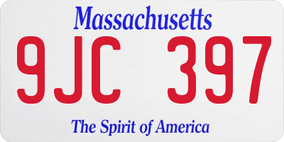 MA license plate 9JC397