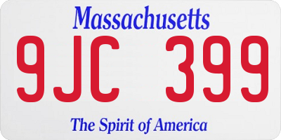 MA license plate 9JC399