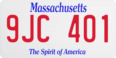 MA license plate 9JC401