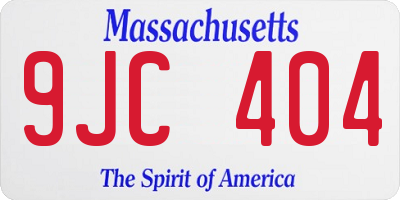 MA license plate 9JC404