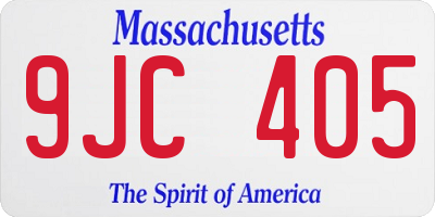 MA license plate 9JC405