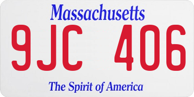 MA license plate 9JC406