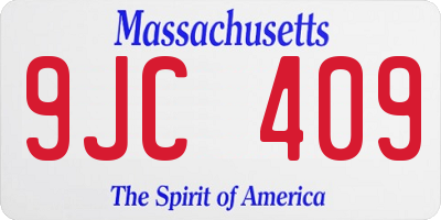 MA license plate 9JC409
