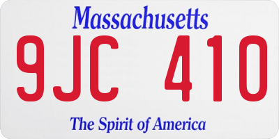 MA license plate 9JC410