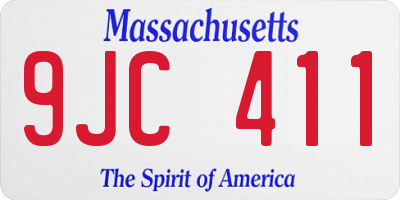 MA license plate 9JC411