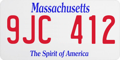 MA license plate 9JC412