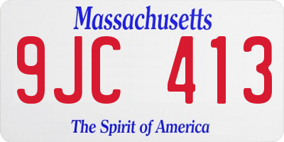 MA license plate 9JC413