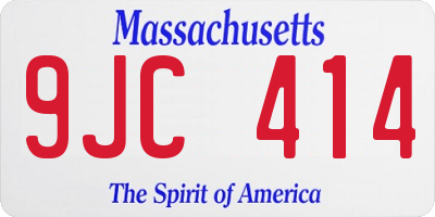MA license plate 9JC414