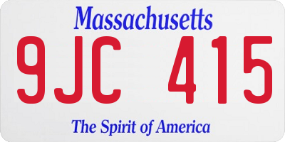MA license plate 9JC415