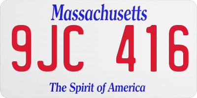 MA license plate 9JC416
