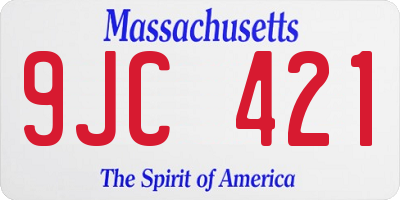 MA license plate 9JC421