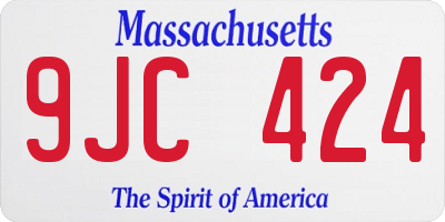 MA license plate 9JC424